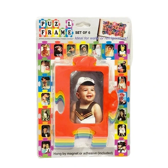 Vintage Multi Color Lot of 6 Puzzle Frame Interlocking‎ Photo NEW