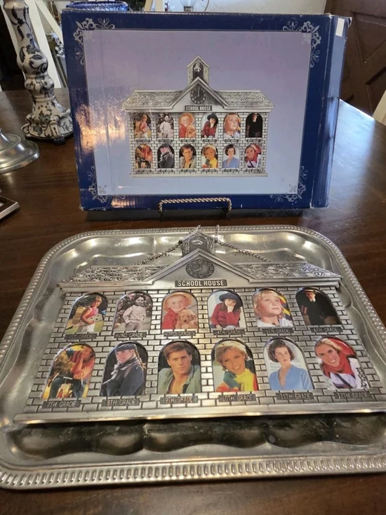 School House Picture Frame Plaque with Vintage Class Portraits
