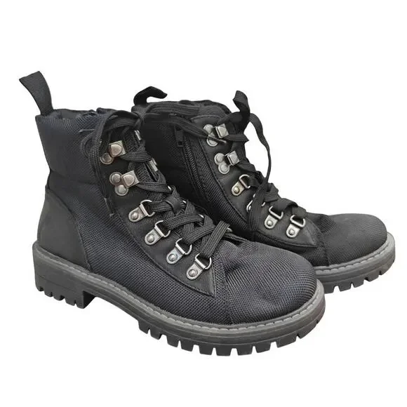 Cliffs by White Mountain Black Combat Boots Women’s 6.5 | Lug Sole Zip