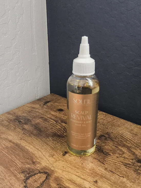 Soleil Scalp Revival Rosemary & Mint Hair Oil — Clear/Gold Bottle