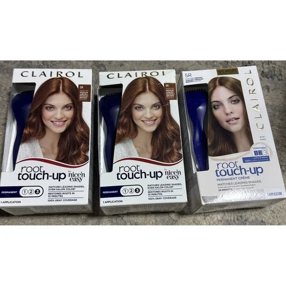 Clairol Root Touch Up Permanent Color #5R Medium Auburn /Reddish Brown Lot Of 3