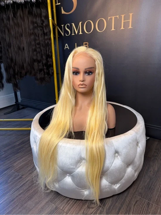 Blonde 30 inches Straight 5 by 5 hd Lace Wig -
