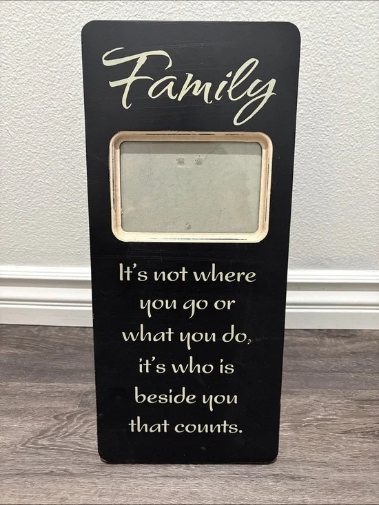 Family Wall Photo Frame Sign - Black