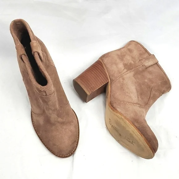 Splendid‎ Tan Suede Western Heeled Ankle Boots