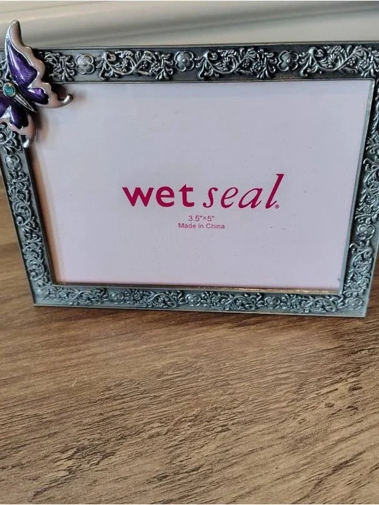 VTG Wet Seal Y2K Pewter Metal Butterfly Floral Picture Frame 3.5x5 Fairy Girly