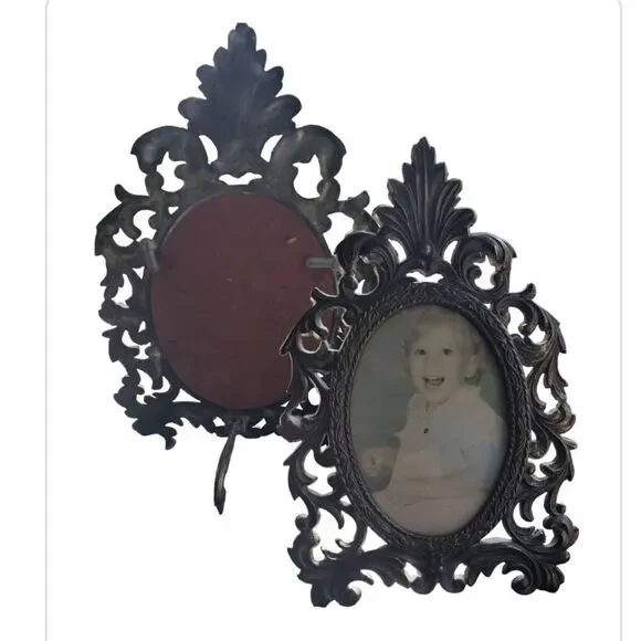 Antique Ornate Metal Picture Frame