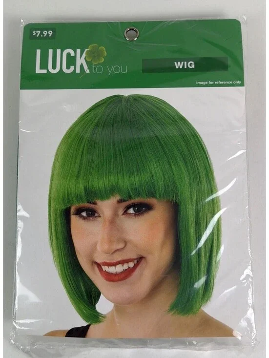 Green Saint Patricks Day Green Wig