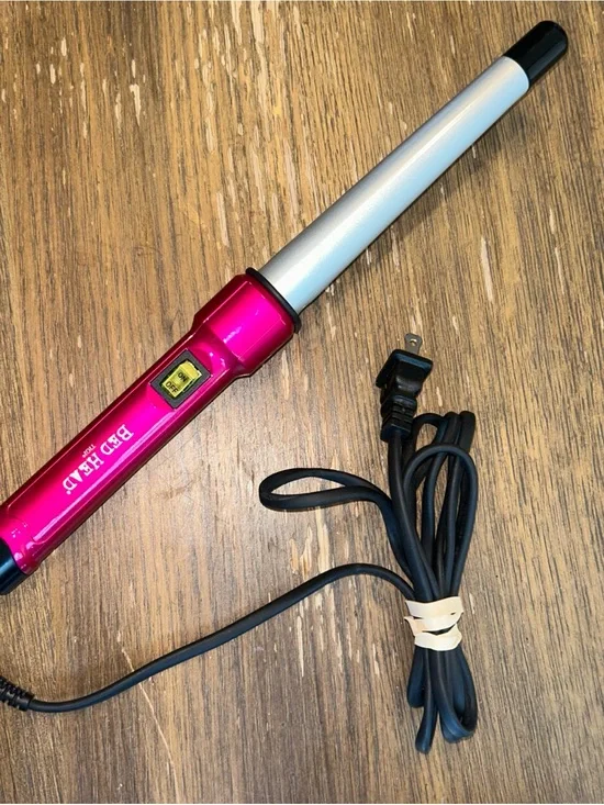 BedHead Hot Pink and Silver Tapered Curling Wand