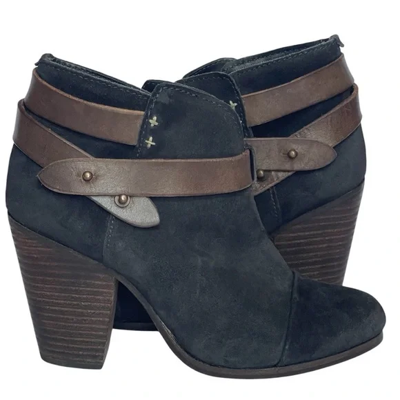 RAG & BONE HARROW BLACK SUEDE BOOTS SZ 6 MED