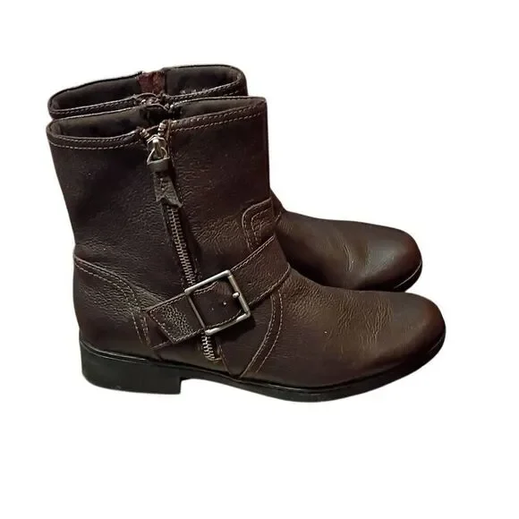 Clark's Women's Merrian Lynn Boots 8.5 Zip Sides Ankle Bootie Buckle Beauties