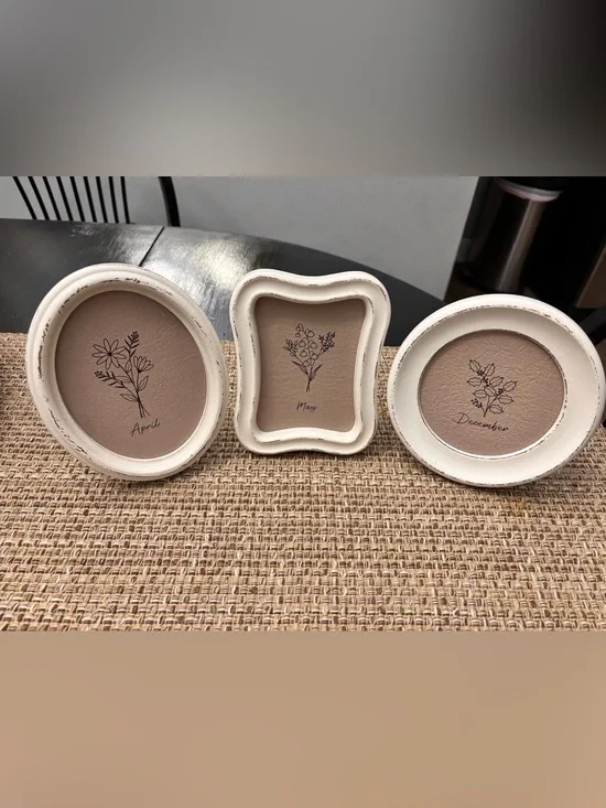 Hobby Lobby Cream Rustic Trio Floral Mini Frames