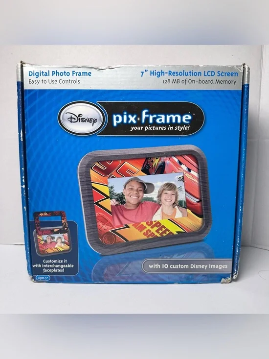 Retro Disneyana Y2K Disney Digital Graphics Photo Frame-7” High Res LCD 128MB