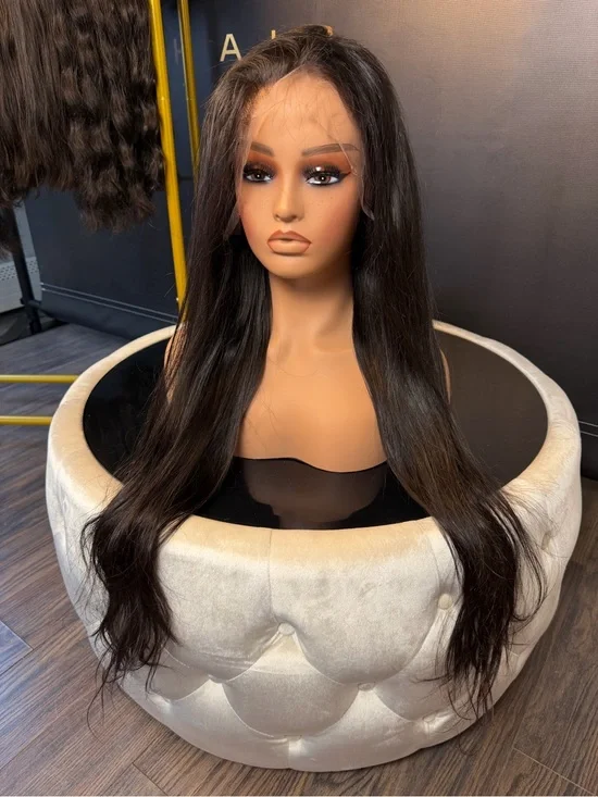 Natural 26 inches Straight Women’s Wig - Black virgin mink Brazilian