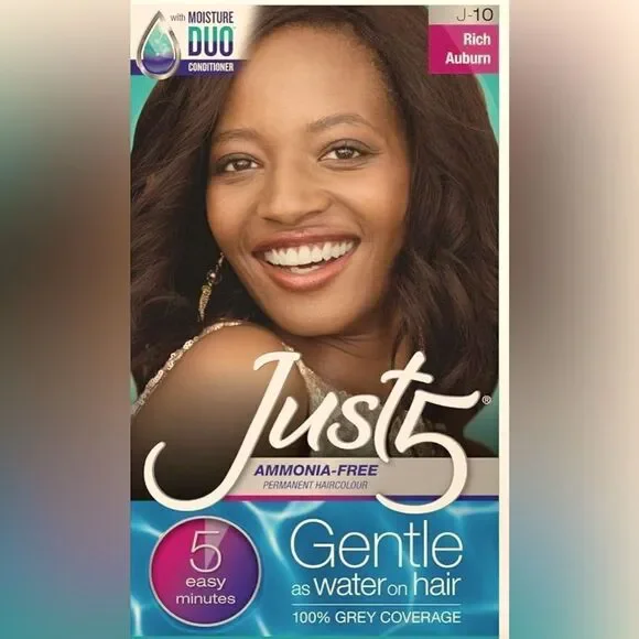 🛍️ Just 5 Women's 5 Minute Permanent Hair Color J-10 Rich Auburn (pack of 2)💥
