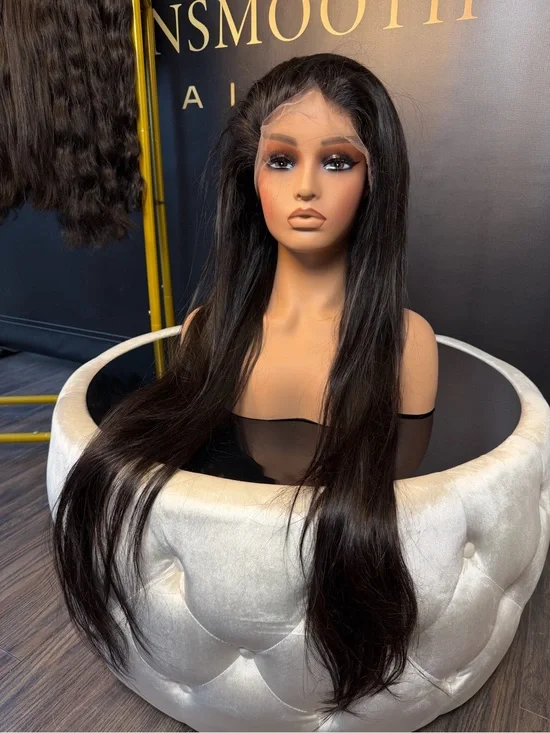 Sleek 30 inches hd Lace Front Wig - Black Straight Hair
