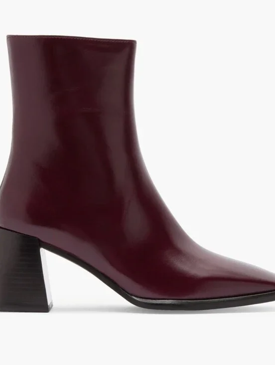 Jeffre Campbell Sherpal Square Off Toe Block Heel Ankle Boots Size 8