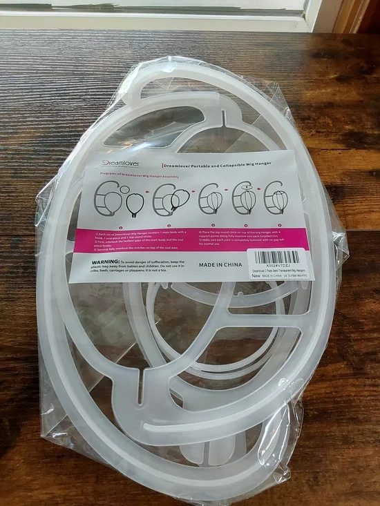 White Portable Foldable Wig Hanger - 2 Pack