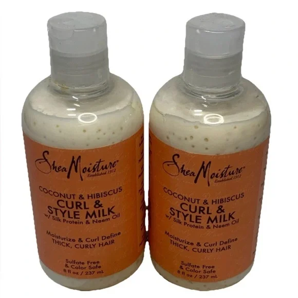 ( 2 PK) Shea Moisture Coconut & Hibiscus Curl & Style Milk 8 Fl Oz New