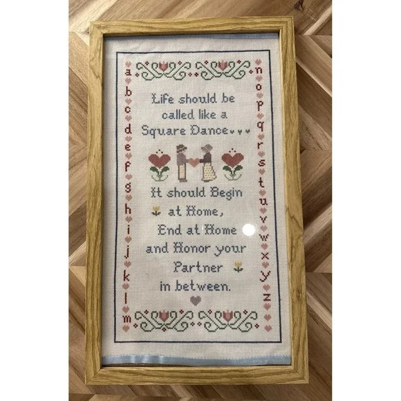 VTG CrossStich Framed Picture 