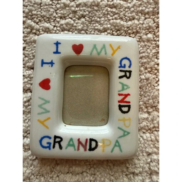 Vintage 90s Ceramic Picture Frame 3x3.5