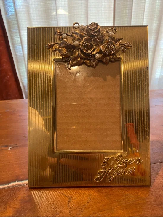 Gold '50 Years Together' Musical Floral Picture Frame - Home Accents