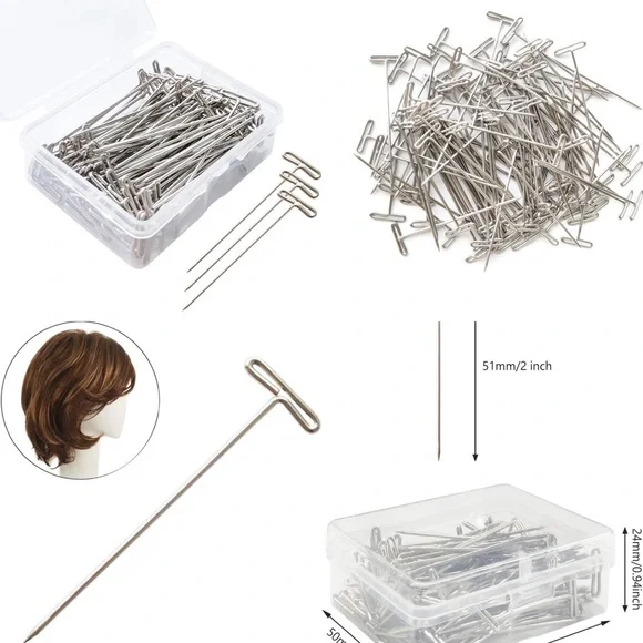 - 100 Pack 2 inch T-Pins *NEW*  Arrives New T Pins for Blocking Knitting & WIGS