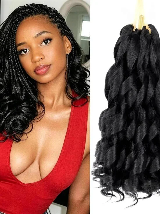 Human Hair Blend French Curl Braiding Hair