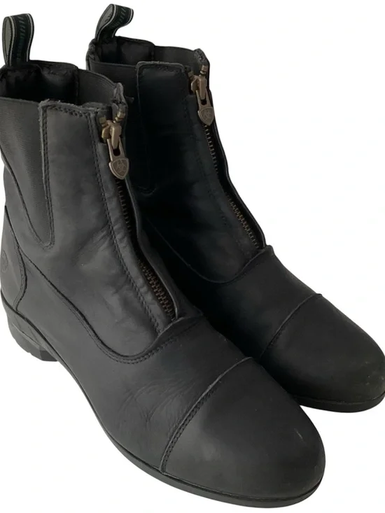 ARIAT Heritage IV Center Zip Paddock Black Leather Riding Boots Women’s Size 9