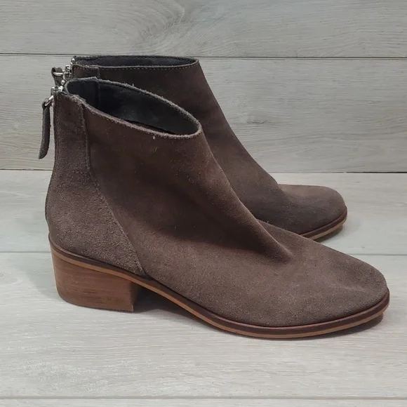Steve Madden Women Leather Legally Ankle Suede Heels boots shoes sz 8.5M
