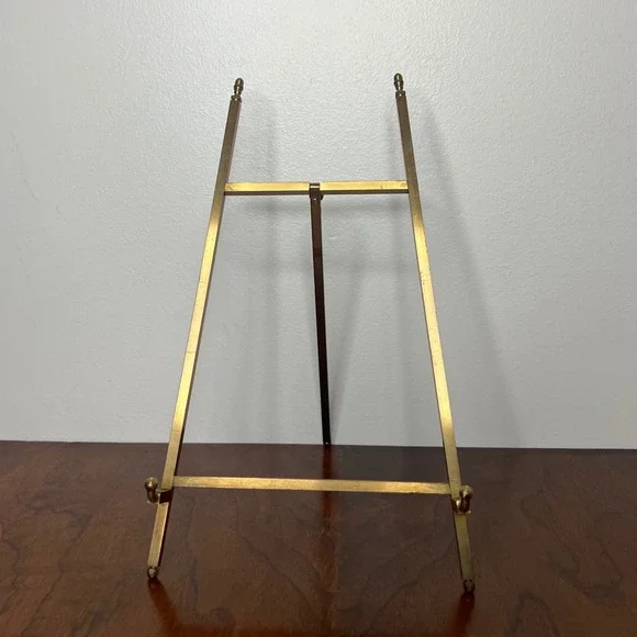 Janis #55 Solid Brass Picture Frame Table Easel Display Stand 12