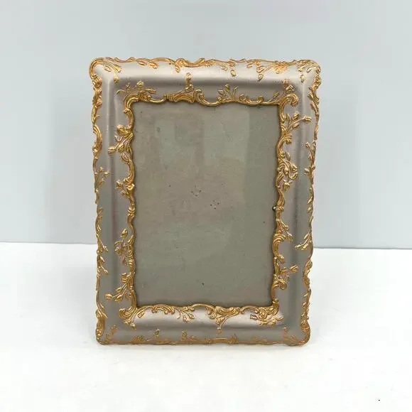 Burnes Boston Rococo Gold and Silver Metal Photo Picture Frame