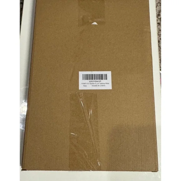 FOREV 5x7 Double Picture Frame White Wood Hinged Folding Vertical Tabletop Frame