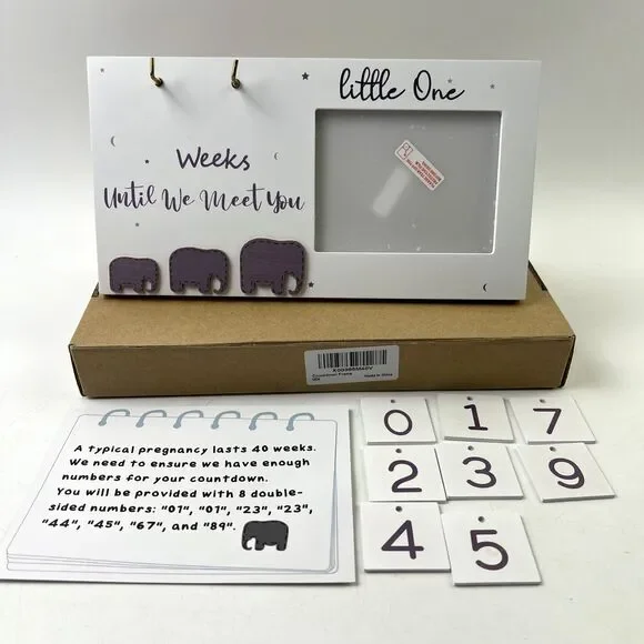 Pregnancy Countdown Sonogram Picture Frame with Number Cards & Frame