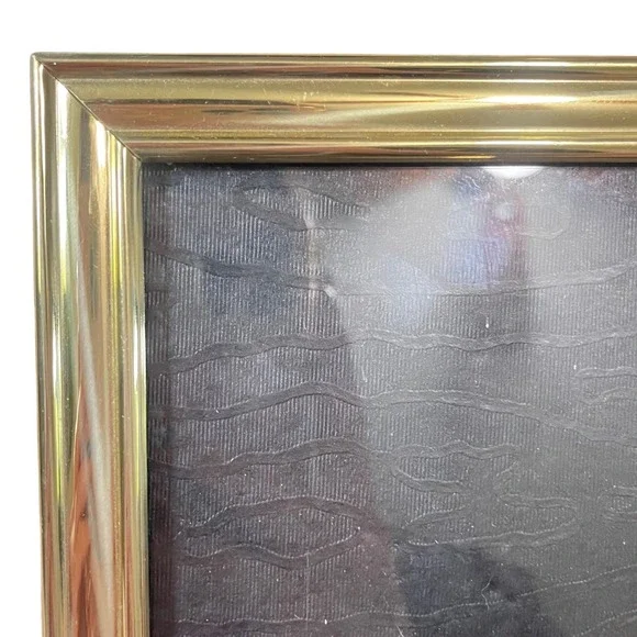 Vtg gold‎ art nouveau modern regency 5x7 picture frame ornate etched filigree