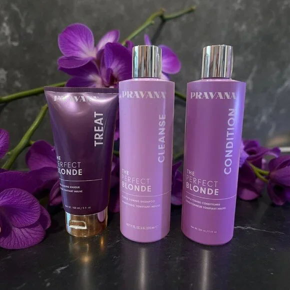 Pravana The Perfect Blonde Shampoo Conditioner 10 oz Masque 5 oz