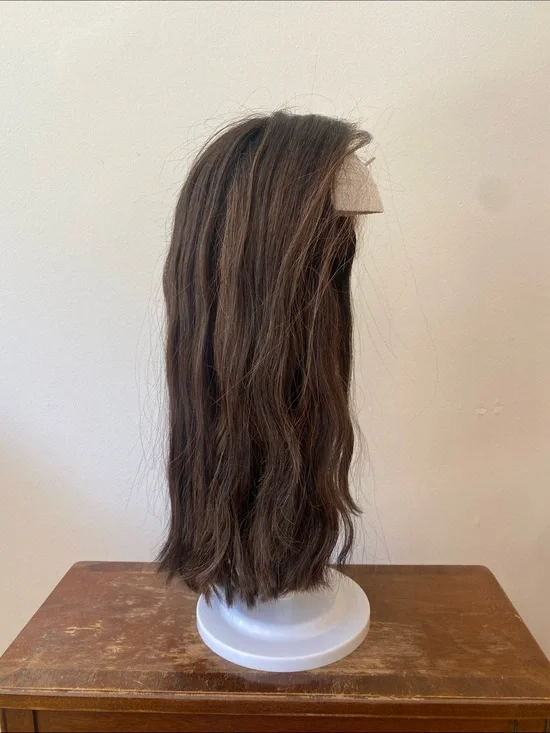GORGEOUS Brown with highlights Human Hair Wig - Lace top