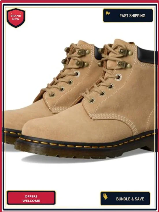 Dr. Martens Unisex 939 Suede Ankle Boots Lace-Up Padded Collar