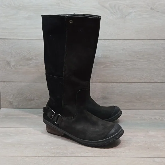 Sorel Women Tall Riding Leather Rubber Shoes sz 10
