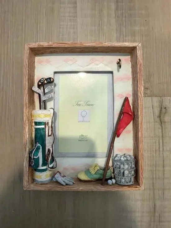 Russ Berrie Tee Time Golf Shadow Box 3D Picture Frame 3.5x5