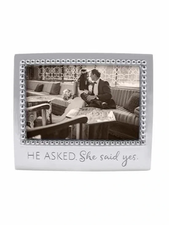 Mariposa Silver 'He Asked. She Said Yes.' Picture Frame. Never used.