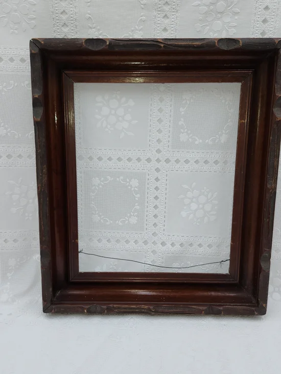 Vintage Ornate Carved Walnut Wood Wall Picture Frame Deep 8x10
