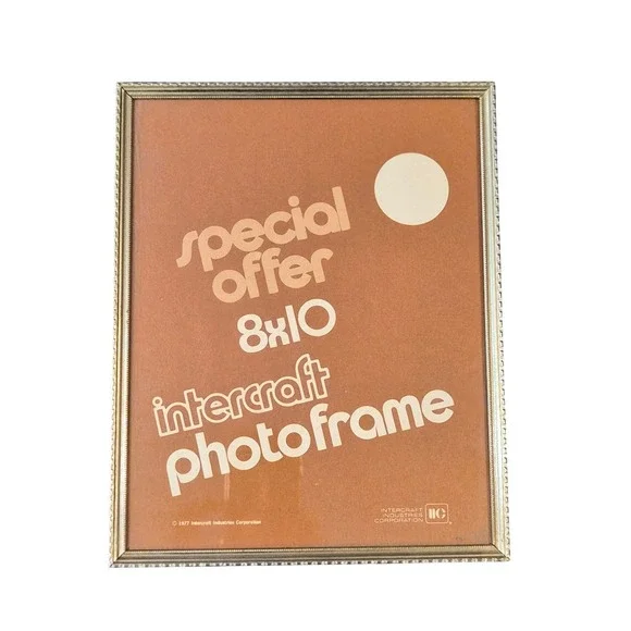 Vintage 1977 Intercraft Photo Frame 8x10 Silver Metal Embossed Floral Tabletop