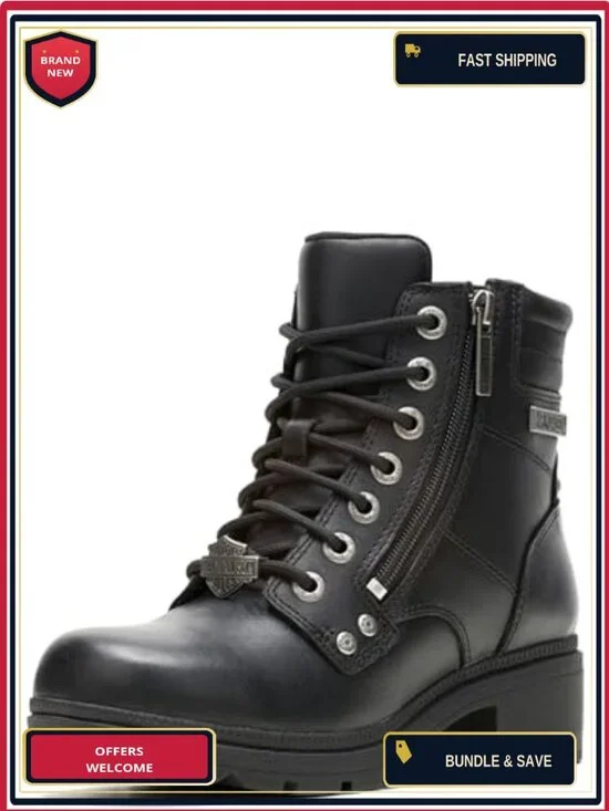 Women's Ankle Boots Leather Motorcycle Casual Low Heel