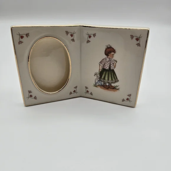 Vintage 1993 Schmid Playtime Dutch Hummel Girl Ceramic Picture Frame