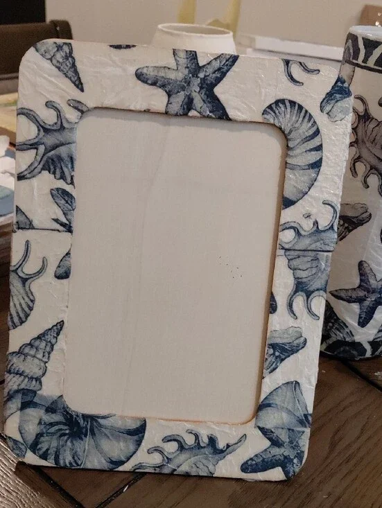 Nautical Blue Shell Decorative Photo Frame