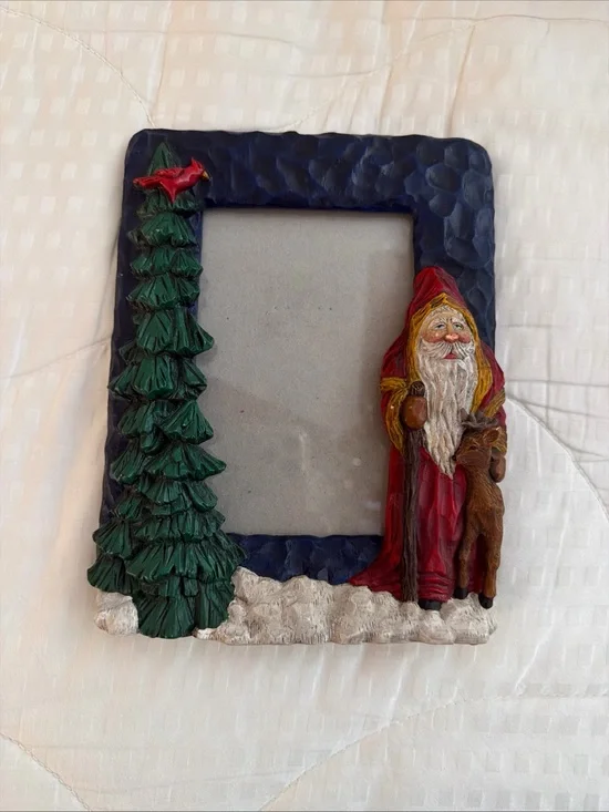 Vintage Craig KirkwoodY2K Festive Santa and Tree Photo Frame 3.5 x 5 in photo