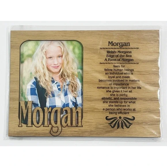 MORGAN Personalized Name Profile Laser Engraved Wood‎ Picture Frame Magnet