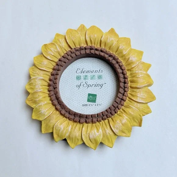 Vintage Russ Berrie Sunflower Elements of Spring Picture Frame 3.5 Inch Mini
