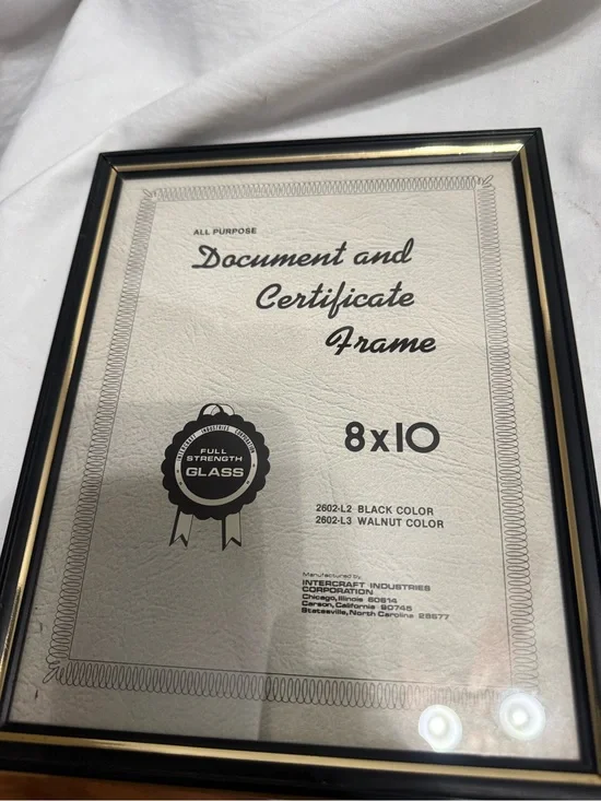 8x10 Black and Gold Document & Certificate Frame. 5 frames in this posting