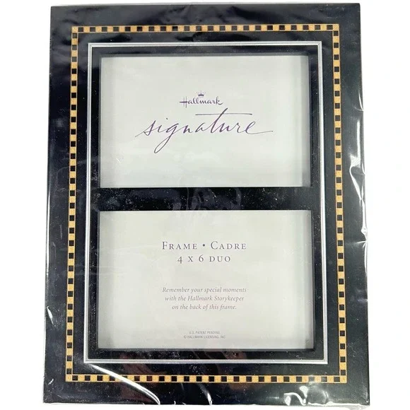 Hallmark Signature Black Wood & Metal Frame 4x6‎ Photo Duo with Box